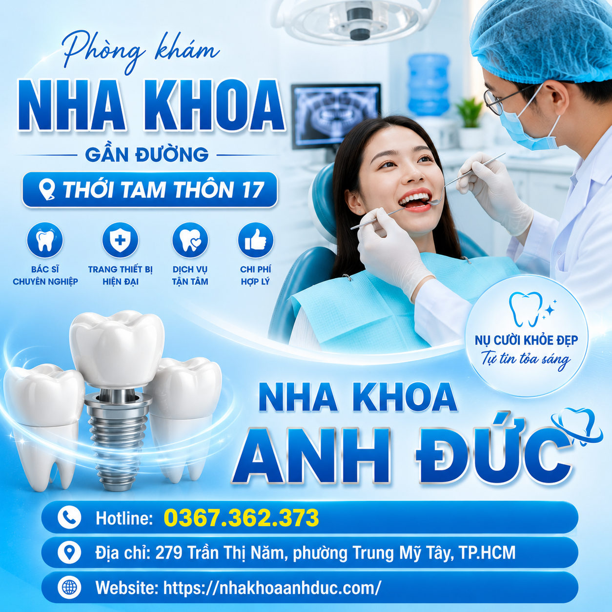 Phòng khám nha khoa gần đường Thới Tam Thôn 17