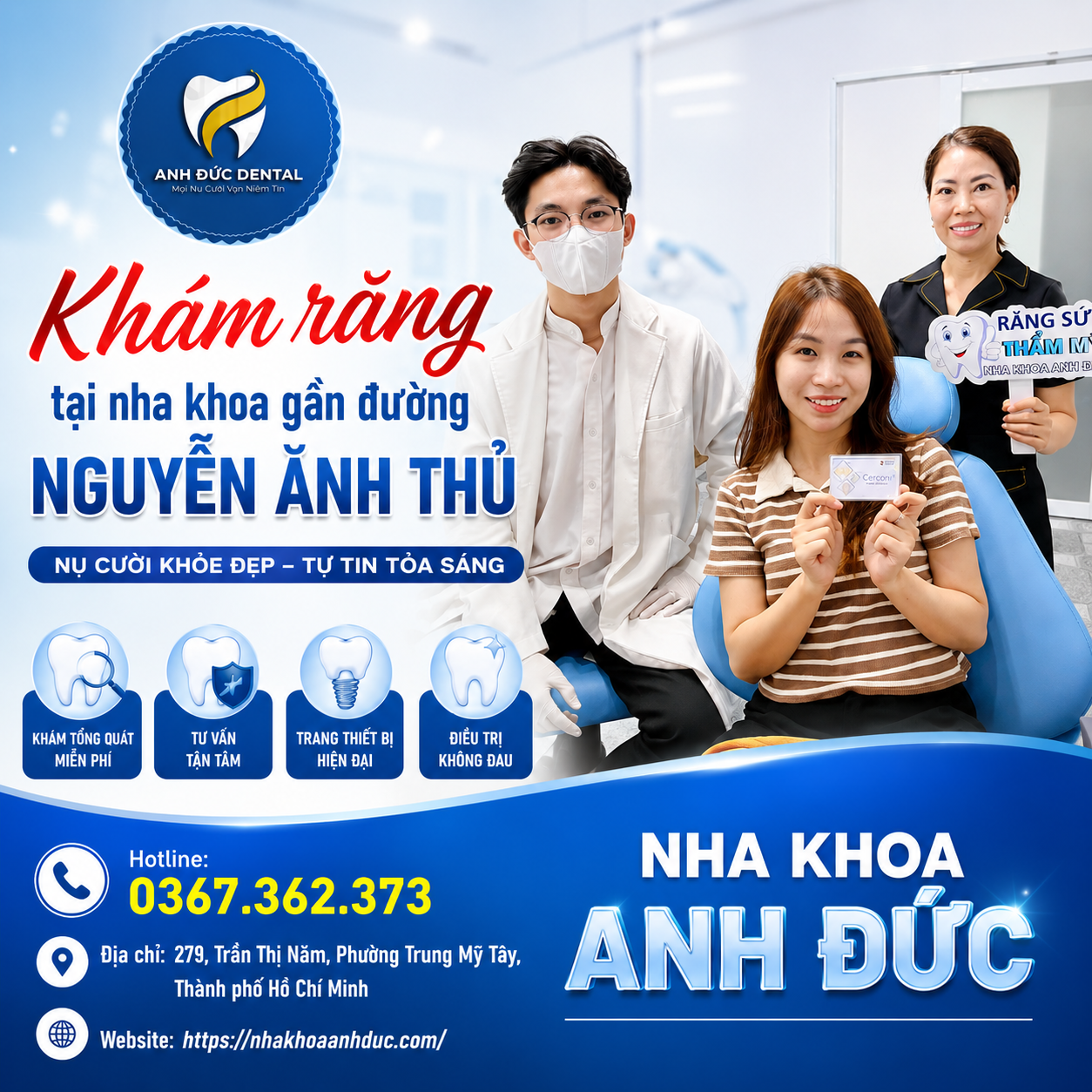 Khám răng tại nha khoa gần đường Nguyễn Ảnh Thủ