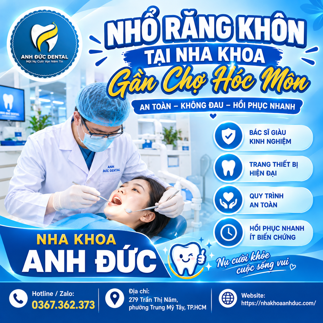 Lý do nên chọn nhổ răng khôn tại Nha khoa gần chợ Hóc Môn – Nha Khoa Anh Đức