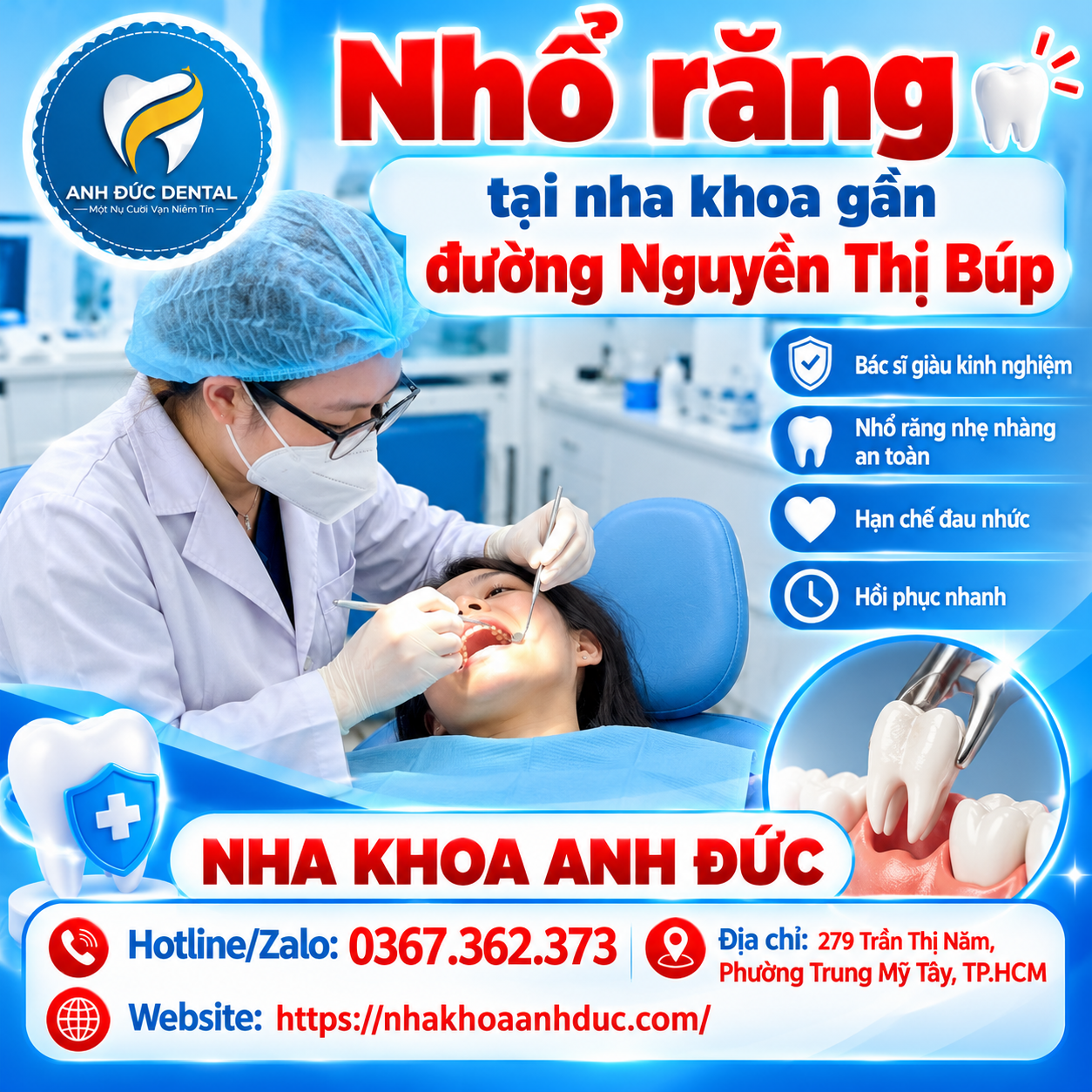 Nhổ răng tại nha khoa gần đường Nguyễn Thị Búp