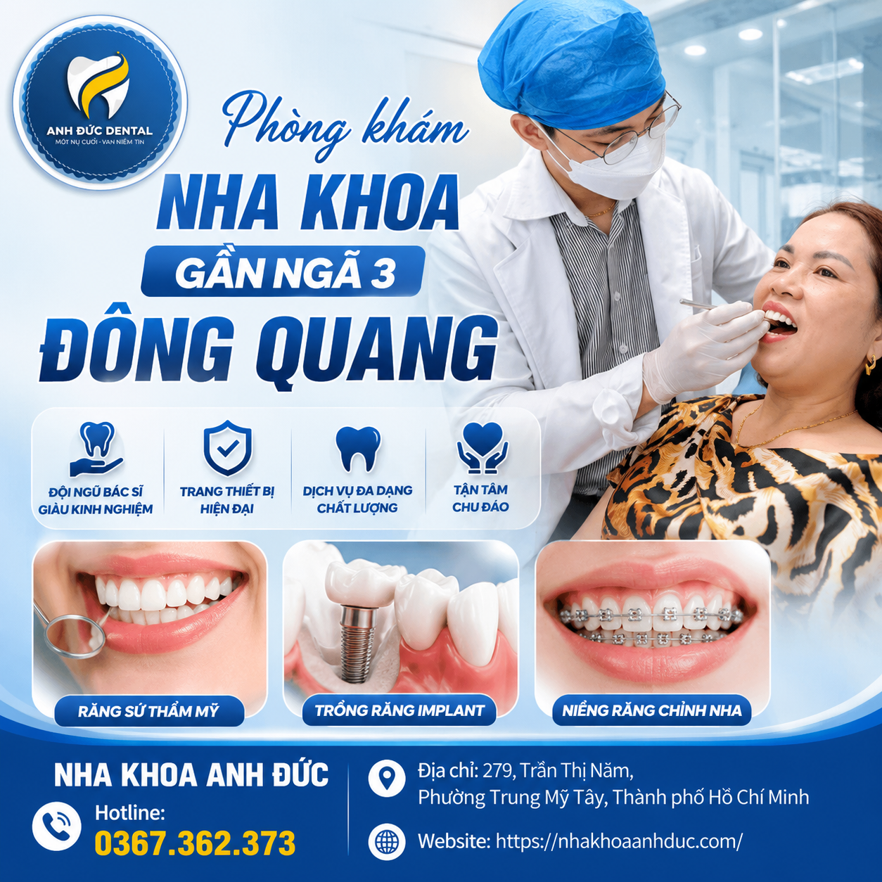Phòng khám nha khoa gần ngã 3 Đông Quang