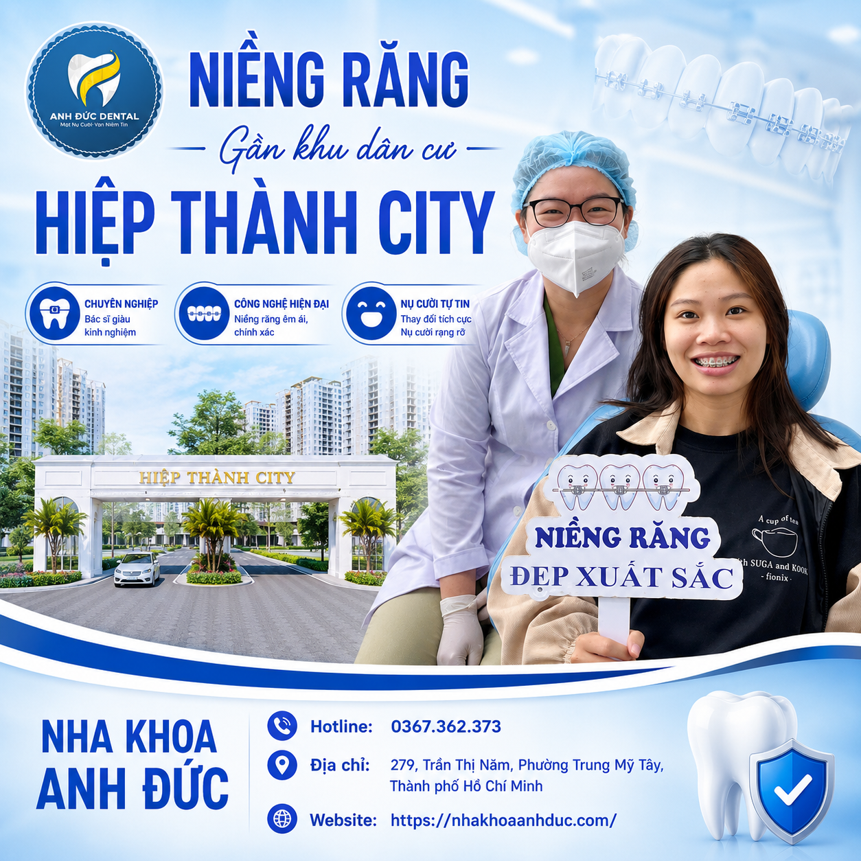 Niềng răng gần khu dân cư Hiệp Thành City
