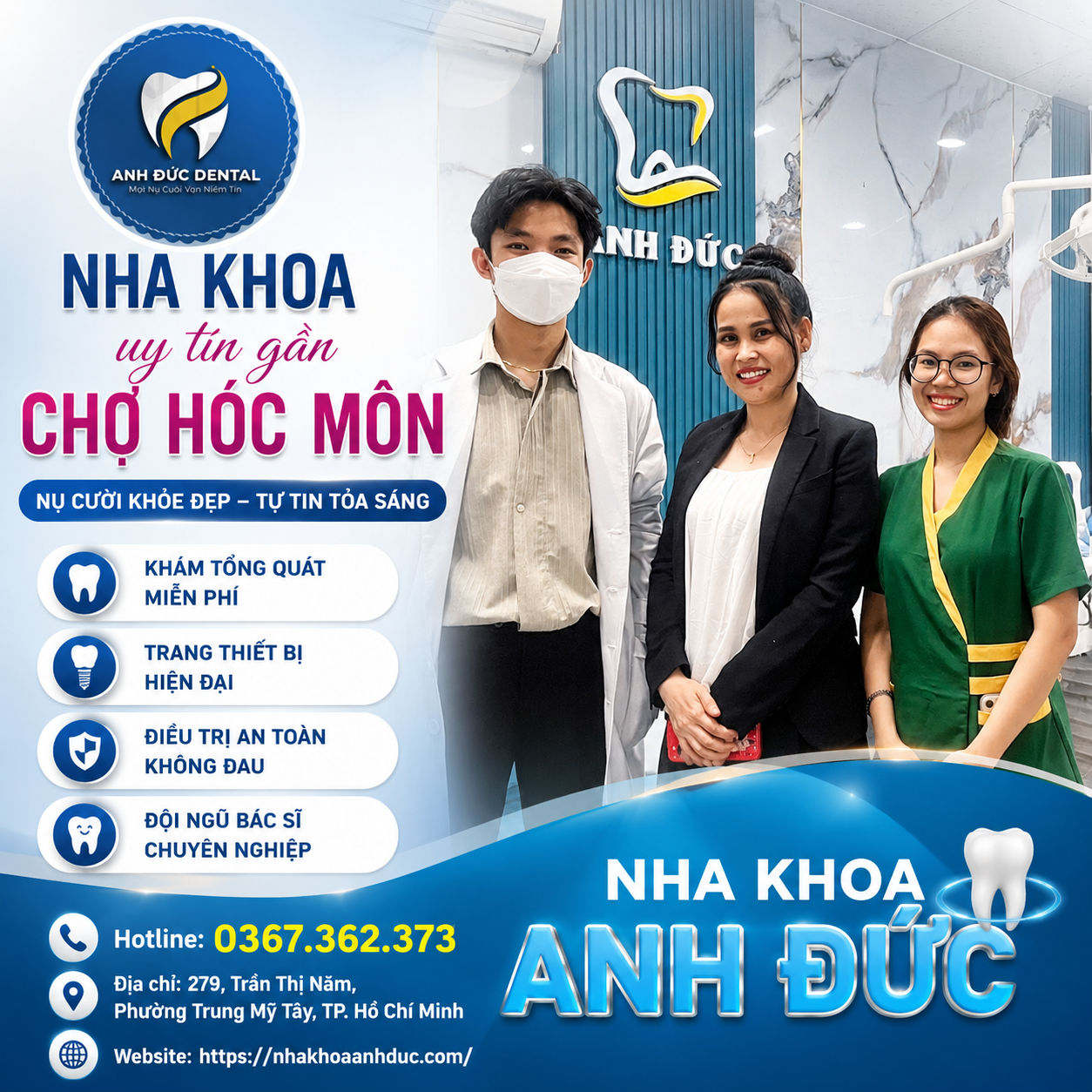 Nha khoa uy tín gần chợ Hóc Môn